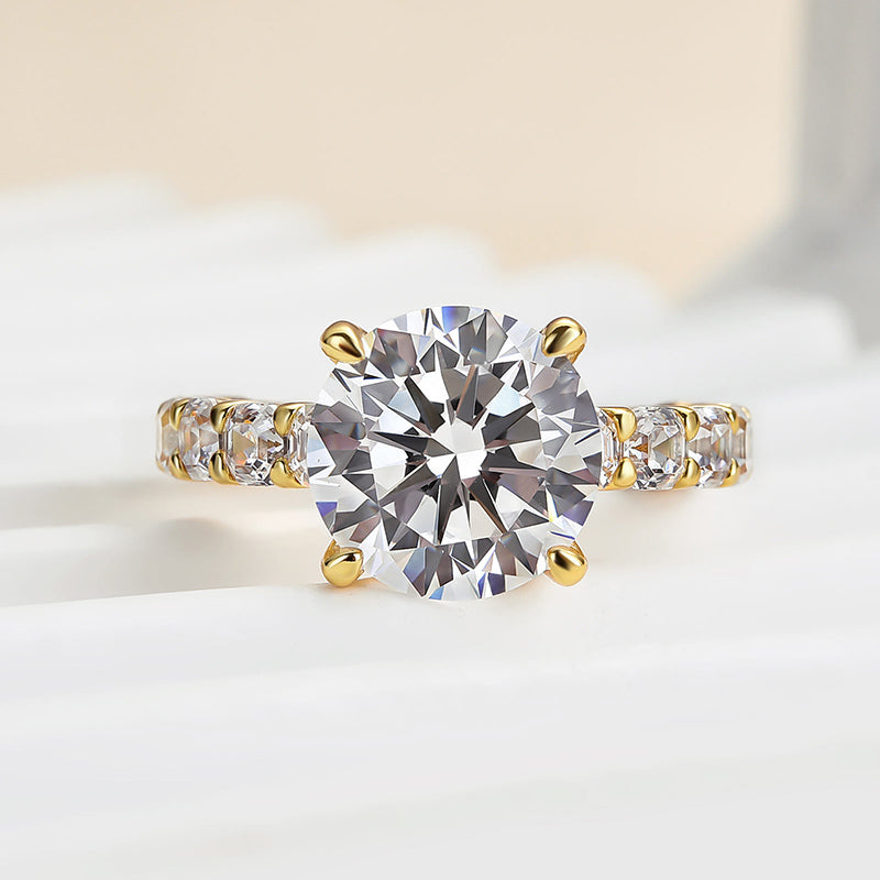 Louily Luxury 4.0Ct Round Cut Engagement Ring - louilyjewelry