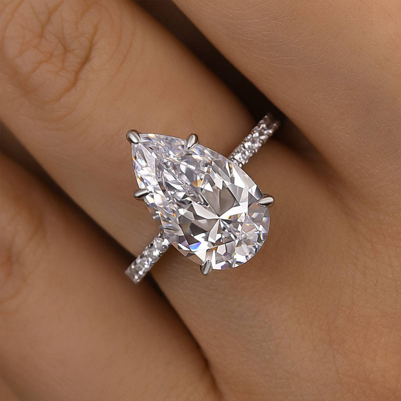 Louily Excellent Pear Cut Engagement Ring - louilyjewelry