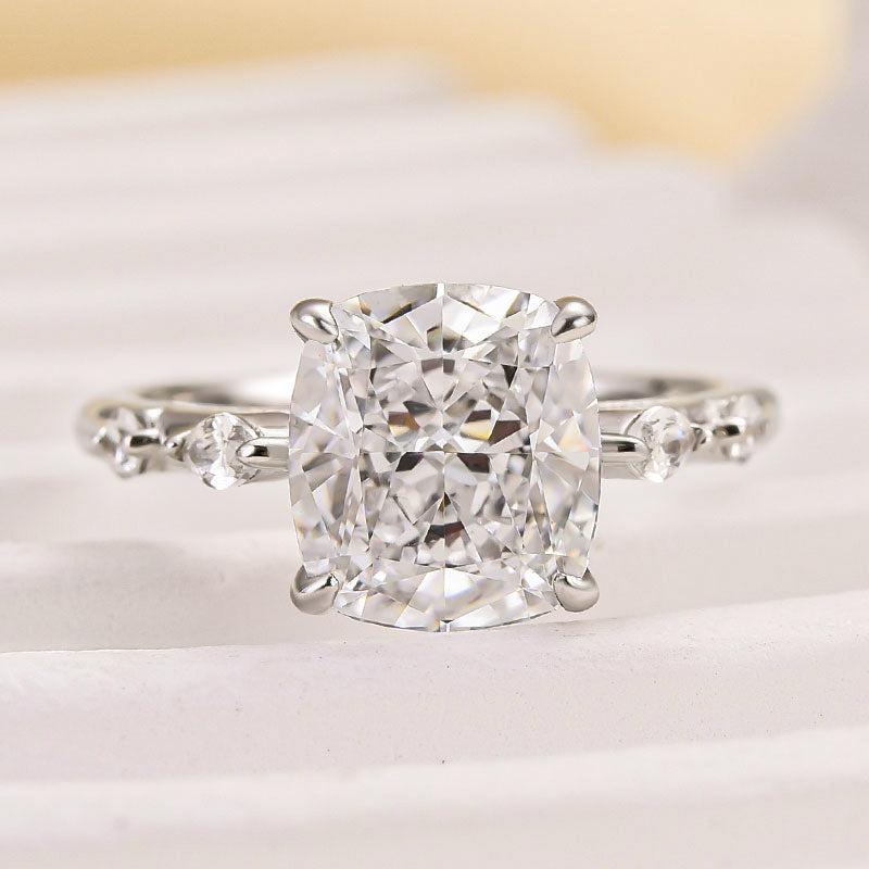 Louily Exquisite Crushed Ice Cushion Cut Engagement Ring - louilyjewelry