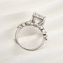 Louily Unique Asscher Cut Women's Engagement Ring In Sterling Silver - louilyjewelry