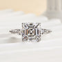 Louily Unique Asscher Cut Women's Engagement Ring In Sterling Silver - louilyjewelry