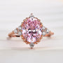 Louily Pink Stone Rose Gold Oval Cut Engagement Ring - louilyjewelry