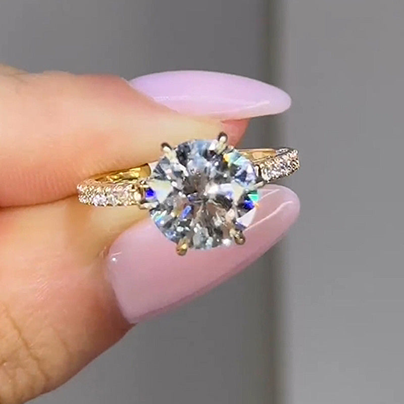 Louily Moissanite Bow Base Design 2.0 Carat Engagement Ring - louilyjewelry