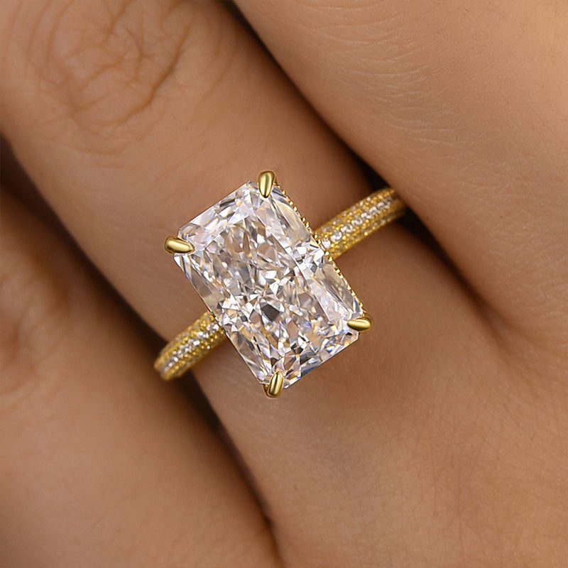 Louily Elongated Radiant Cut Engagement Ring - louilyjewelry