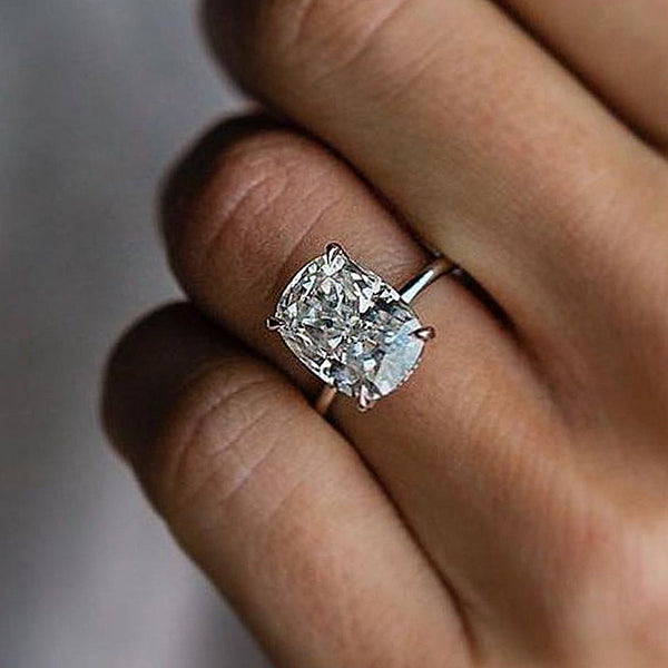 Louily Sparkle Cushion Cut Engagement Ring