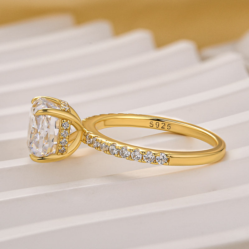 Louily Classic 3.0Ct Cushion Cut Engagement Ring In Sterling Silver