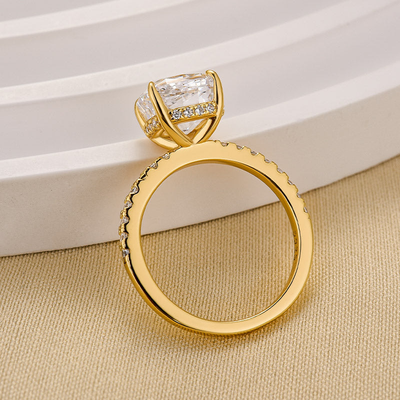 Louily Classic 3.0Ct Cushion Cut Engagement Ring In Sterling Silver