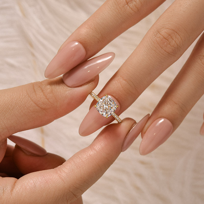 Louily Classic 3.0Ct Cushion Cut Engagement Ring In Sterling Silver