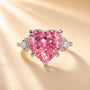 S925 5.0Ct Heart Cut Royal Romantic Pink Stone Heart Cut Engagement Ring In Sterling Silver