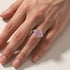 Pink radiant cut anniversary ring everyday styling