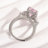 Louily Pink Stone Radiant Cut Three Stone Engagement Ring - louilyjewelry