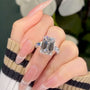 Louily Unique Emerald Cut Three Stone Engagement Ring In Sterling Silver - louilyjewelry