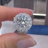 Louily Unique Halo Design Round Cut Engagement Ring In Sterling Silver - louilyjewelry