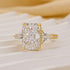 5.0 Carat Radiant Cut Three Stone Engagement Ring With Hidden Halo - louilyjewelry