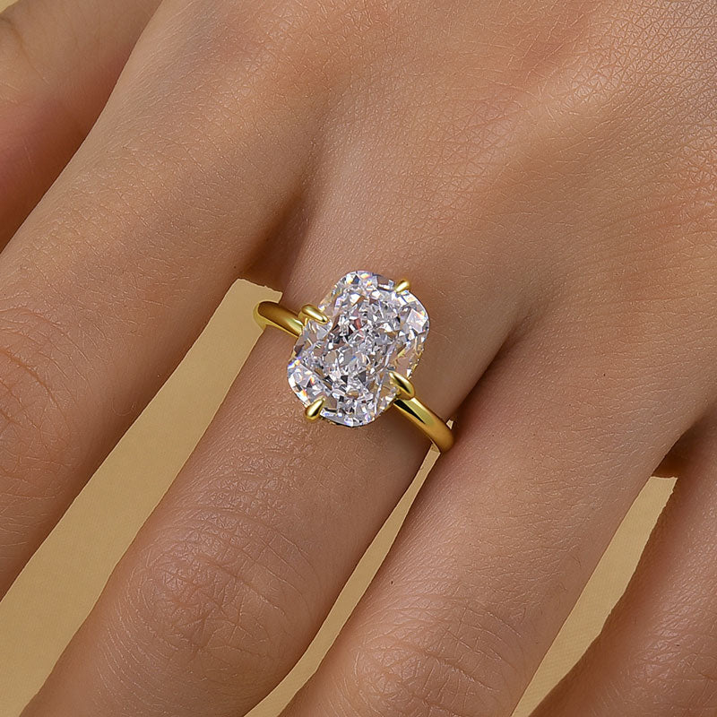 Louily Classic Cushion Cut Engagement Ring For Women In Sterling Silver - louilyjewelry