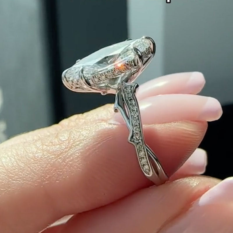 Louily Unique Marquise Cut Twist Engagement Ring For Women - louilyjewelry