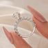 Moissanite 4.0Ct Pear Cut Engagement Ring Travel Ring In Sterling Silver - louilyjewelry