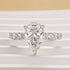 Moissanite 4.0Ct Pear Cut Engagement Ring Travel Ring In Sterling Silver - louilyjewelry