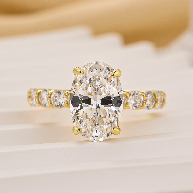 Luxe 4.0Ct Oval Cut Engagement Ring In Sterling Silver For Women