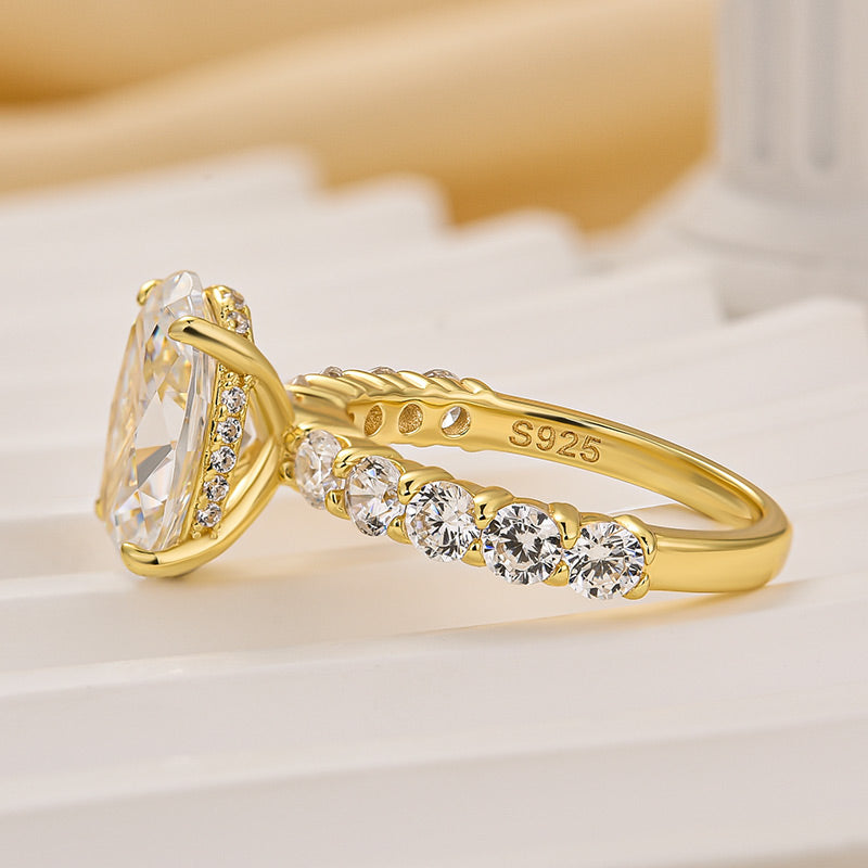 Luxe 4.0Ct Oval Cut Engagement Ring In Sterling Silver For Women