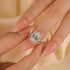 Vintage 3.0Ct Halo Emerald Cut White Stone Engagement Ring In Sterling Silver - louilyjewelry