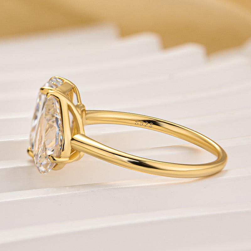 Toi et Moi Radiant & Pear Cut Engagement Ring In Sterling Silver