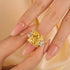 Luxurious Yellow Stone Radiant Cut Three Stone Engagement Ring In Sterling Silver - louilyjewelry