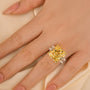 Luxurious Yellow Stone Radiant Cut Three Stone Engagement Ring In Sterling Silver - louilyjewelry