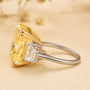 Luxurious Yellow Stone Radiant Cut Three Stone Engagement Ring In Sterling Silver - louilyjewelry