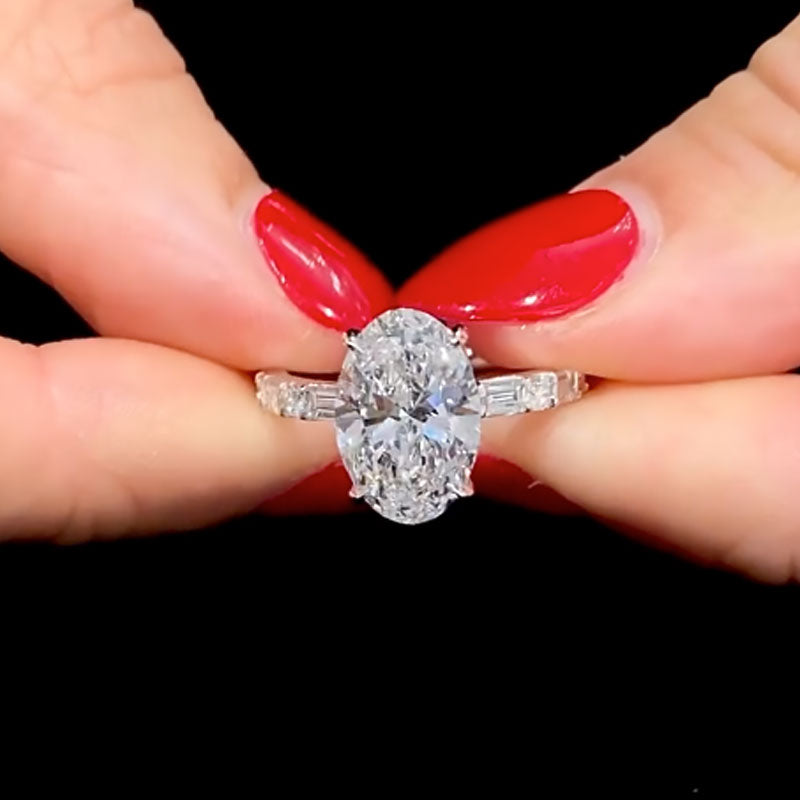 Louily Fashion 3.5Ct Oval Cut Travel Ring For Women - louilyjewelry