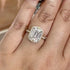 4.0Ct Emerald Cut Halo Engagement Ring Travel Rings In Sterling Silver - louilyjewelry