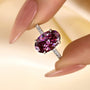 Louily 4.0CT Purple Oval Cut Engagement Ring In Sterling Silver - louilyjewelry