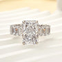Luxurious 5.0 Carat Radiant Cut Engagement Ring With Emerald Cut Band - louilyjewelry