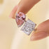 Toi et Moi Pink White Stone Radiant Cut Pear Cut Engagement Ring Travel Ring For Women - louilyjewelry