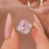 2.5Ct Halo Oval Cut Three Stone Engagement Ring Promise Ring For Her - louilyjewelry