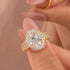 4.0Ct Halo Oval Cut Split Shank Engagement Ring Promise Ring For Her - louilyjewelry