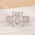 10.0Ct Radiant Cut Engagement Ring Travel Ring With Emerald Cut Band Stone - louilyjewelry