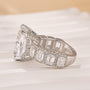 10.0Ct Radiant Cut Engagement Ring Travel Ring With Emerald Cut Band Stone - louilyjewelry