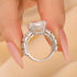 10.0Ct Radiant Cut Engagement Ring Travel Ring With Emerald Cut Band Stone - louilyjewelry