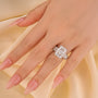 10.0Ct Radiant Cut Engagement Ring Travel Ring With Emerald Cut Band Stone - louilyjewelry