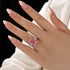 10.0Ct Pink Stone Radiant Cut Side Stone Engagement Ring Travel Ring In Sterling Silver - louilyjewelry