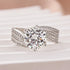 Moissanite 3.0 Ct Round Cut Twist White Gold Promise Ring - louilyjewelry