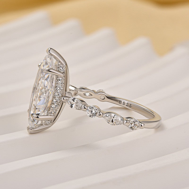 3.0Ct Marquise Cut Engagement Ring Travel Ring In Sterling Silver