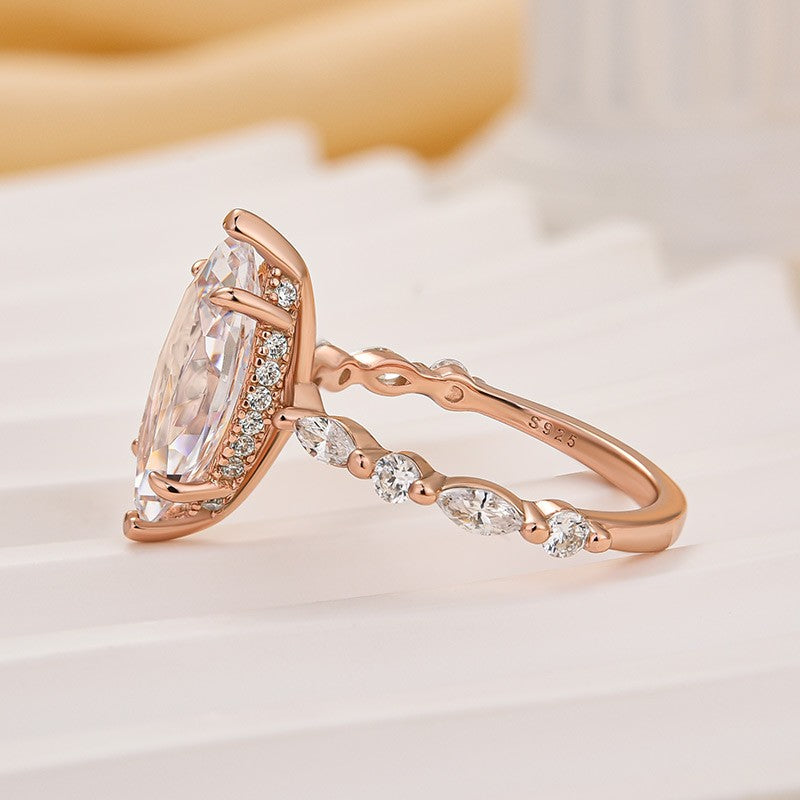 3.0Ct Marquise Cut Engagement Ring Travel Ring In Sterling Silver