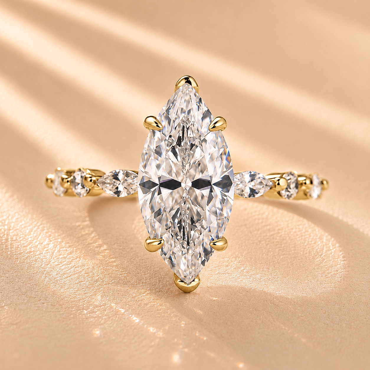 3.0Ct Marquise Cut Hidden Halo Travel Engagement Ring In Sterling Silver