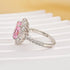 Vintage 4.0Ct Halo Pink Cushion Cut Engagement Ring In Sterling Silver For Women - louilyjewelry