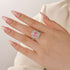 Vintage 4.0Ct Halo Pink Cushion Cut Engagement Ring In Sterling Silver For Women - louilyjewelry