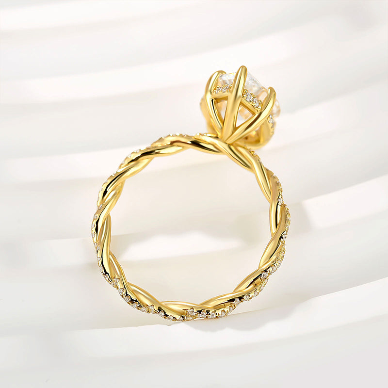 4.0Ct Marquise Cut Twist Hidden Halo Engagement Ring Travel Ring In Sterling Silver - louilyjewelry