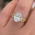 Vintage Moissanite 3.0Ct Oval Cut Side Stone Twist Engagement Ring In Sterling Silver - louilyjewelry