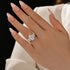2.5Ct Halo Oval Cut Three Stone Engagement Ring Travel Ring In Sterling Silver - louilyjewelry